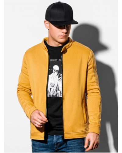 Mikina s kapucí na zip Ombre Clothing žlutá