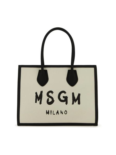 Shopper handtasche mit taschen Msgm beige
