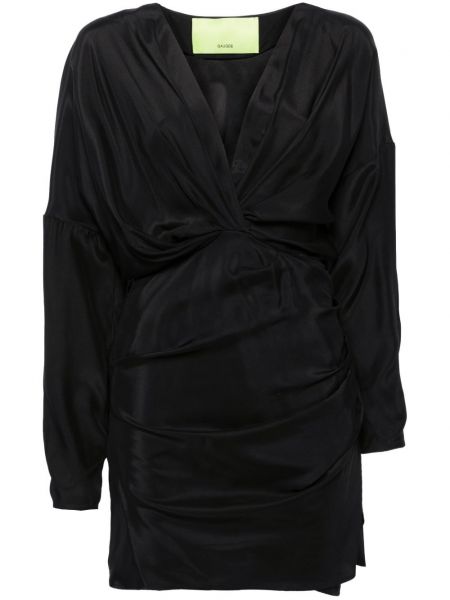 Копринена коктейлна рокля Gauge81 черно