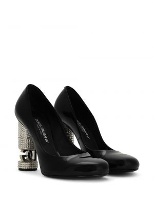 Escarpins en cuir à imprimé en cristal Dolce & Gabbana noir