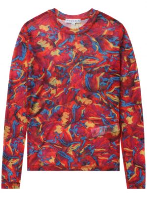 Tričko s potiskem s abstraktním vzorem s kulatým výstřihem Jw Anderson červené