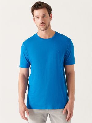Medvilninis polo marškinėliai slim fit Avva mėlyna