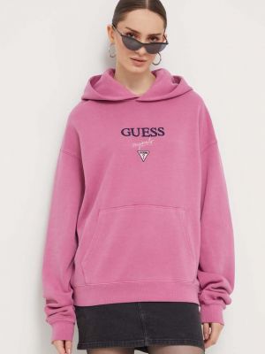 Pulover s kapuco Guess Originals vijolična