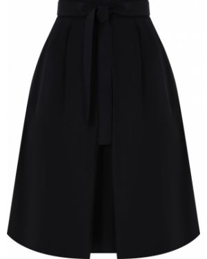 Шелковая юбка миди Prada, черная