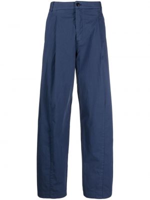 Pantaloni din bumbac plisate Henrik Vibskov albastru