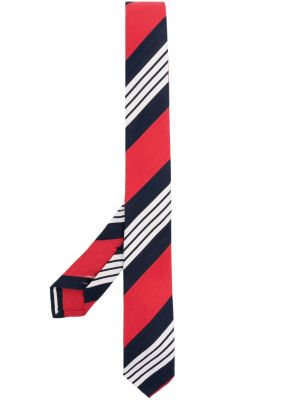 Ριγέ βαμβακερή μεταξωτή γραβάτα Thom Browne
