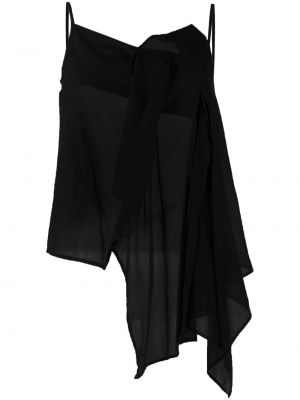 Асиметрична памучна блуза Yohji Yamamoto черно