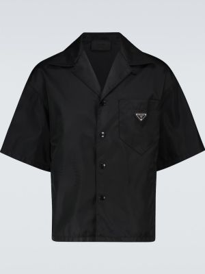 Černá košile z nylonu Prada