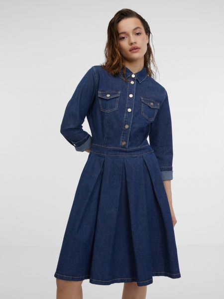Modré džínové šaty Orsay