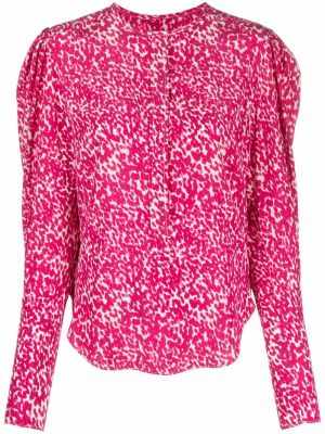 Blusa de seda de flores con estampado Isabel Marant rosa