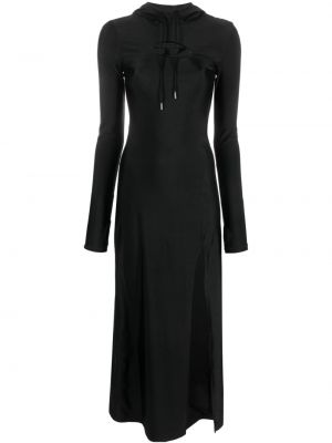 Dlouhé šaty s kapucí Diesel černé