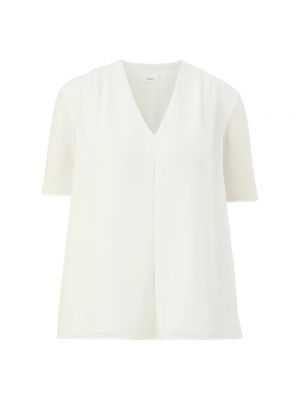 Bluse mit v-ausschnitt S.oliver weiß