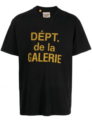 Koszulka bawełniana z nadrukiem Gallery Dept. czarna