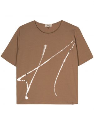 Bavlněné tričko s potiskem s abstraktním vzorem Herno