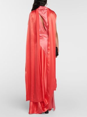 Robe longue en soie Roksanda rose