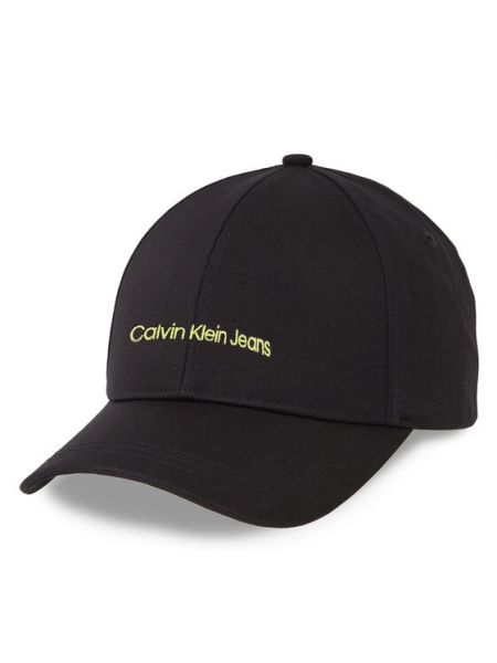 Czarna czapka z daszkiem bawełniana Calvin Klein Jeans