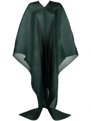 Rochie plisată drapată Pleats Please Issey Miyake verde