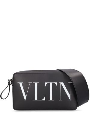 Crossbody kabelka s potlačou Valentino Garavani čierna