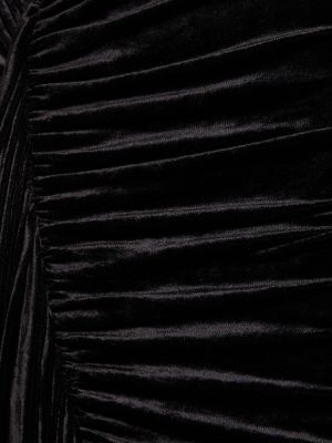 Drapovaný zamatová midi sukňa Rick Owens čierna