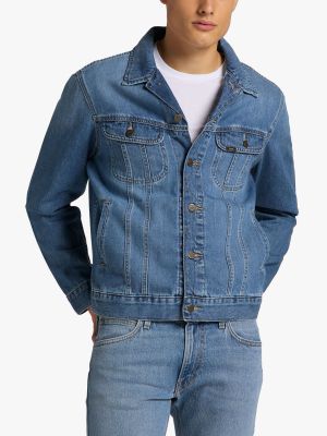 Хлопковая джинсовая куртка с потертостями Lee
