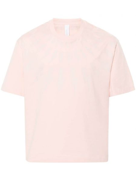Bavlněné tričko s potiskem Neil Barrett růžové