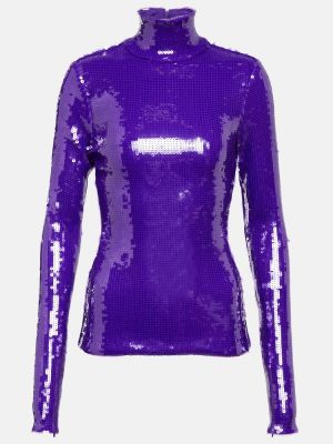 Džemperis ar augstu apkakli Laquan Smith violets