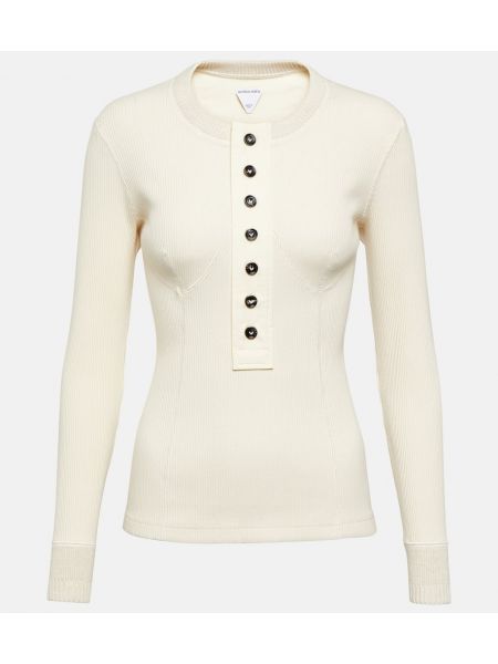 Camicia di cotone Bottega Veneta bianco