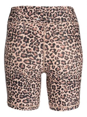 Shorts de sport à imprimé à imprimé léopard The Upside marron