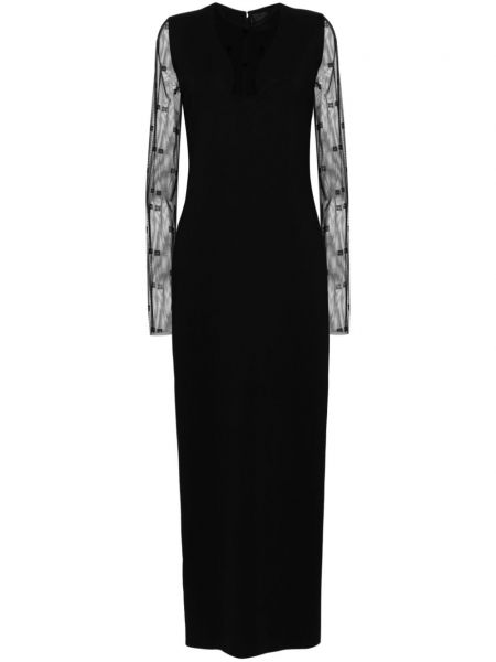 Μάξι φόρεμα από κρεπ Givenchy μαύρο