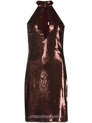 Paljett dress Halston Heritage brun