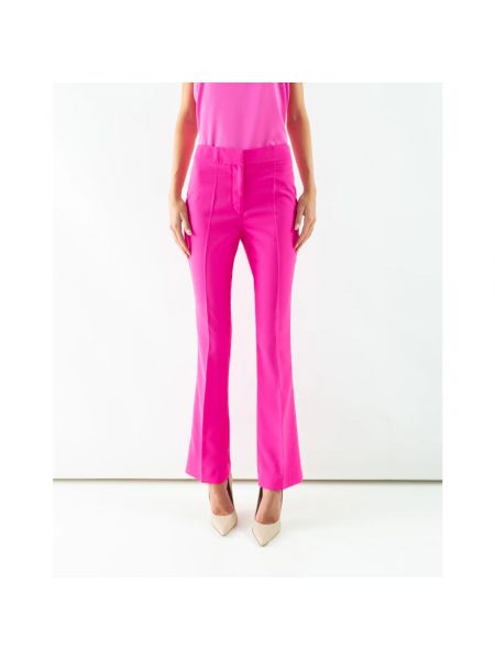 Satynowe spodnie eleganckie Doris S różowe