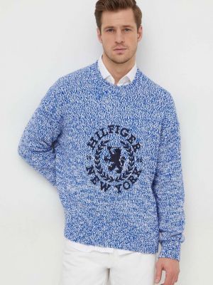 Niebieski sweter bawełniany Tommy Hilfiger