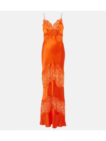 Blonder silke satin maxi kjole Rebecca Vallance orange