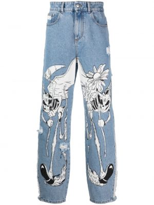 Jeans med normal passform med mönster i blommigt Gcds blå