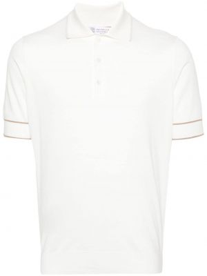 Svītrainas polo krekls Brunello Cucinelli balts