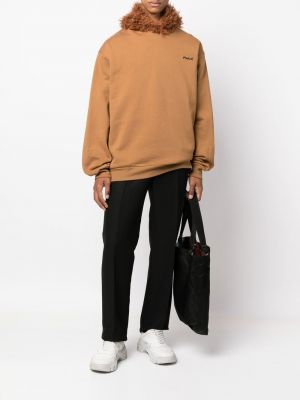 Siuvinėtas džemperis su gobtuvu Marni ruda