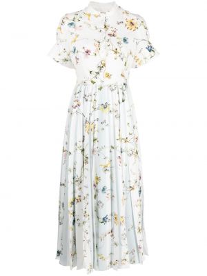 Kvetinové midi šaty s potlačou Erdem biela