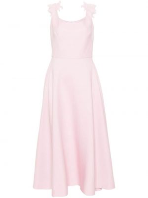 Φλοράλ μίντι φόρεμα Valentino Garavani ροζ
