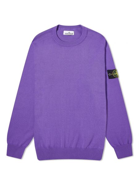 Хлопковый свитер Stone Island фиолетовый