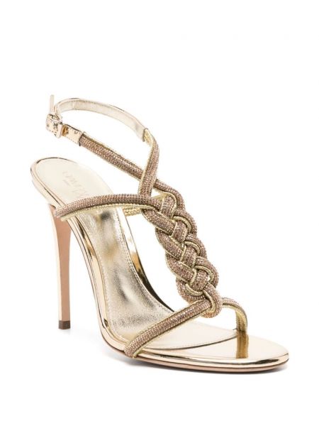 Sandale mit kristallen Giambattista Valli gold