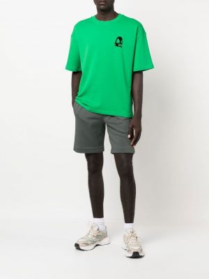 Shorts de sport avec imprimé slogan à imprimé Styland vert