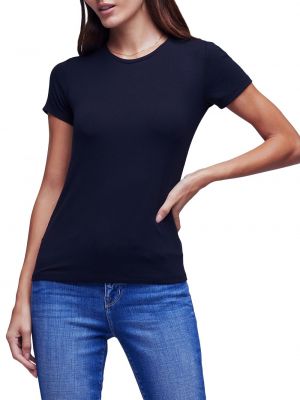 Трикотажная футболка с круглым вырезом L’agence черная