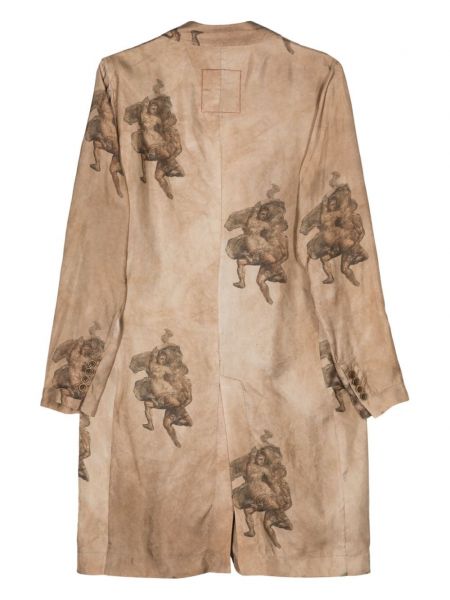 Raštuotas paltas Uma Wang ruda
