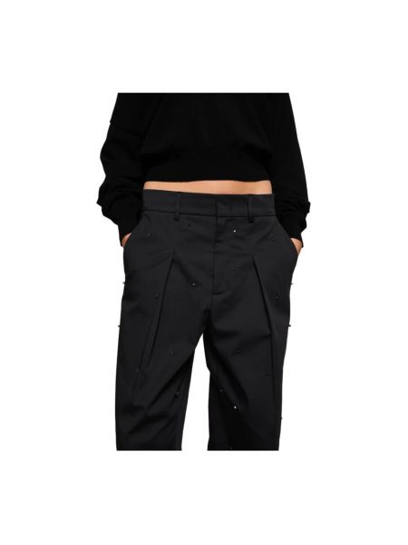 Pantalones rectos de algodón Dondup negro