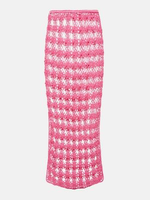Хлопковая длинная юбка Anna Kosturova розовая