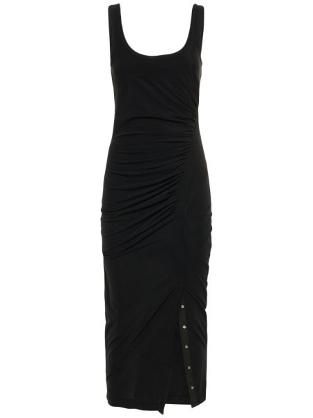 Μίντι φόρεμα ντραπέ από κρεπ Helmut Lang μαύρο