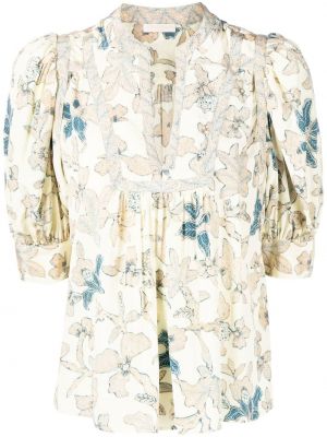 Trykt floral topp Ulla Johnson gul