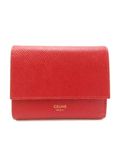 Portfel skórzany retro Celine Vintage czerwony