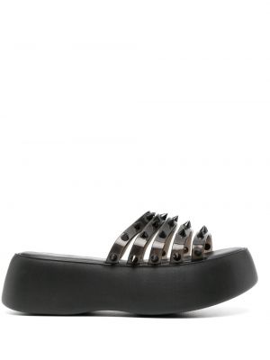 Sandale mit spikes Jean Paul Gaultier schwarz