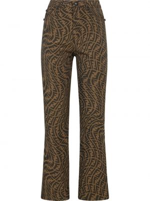 Pantalones rectos Fendi marrón